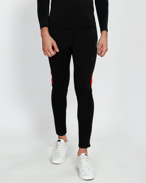 Black Red Men's Running Tights