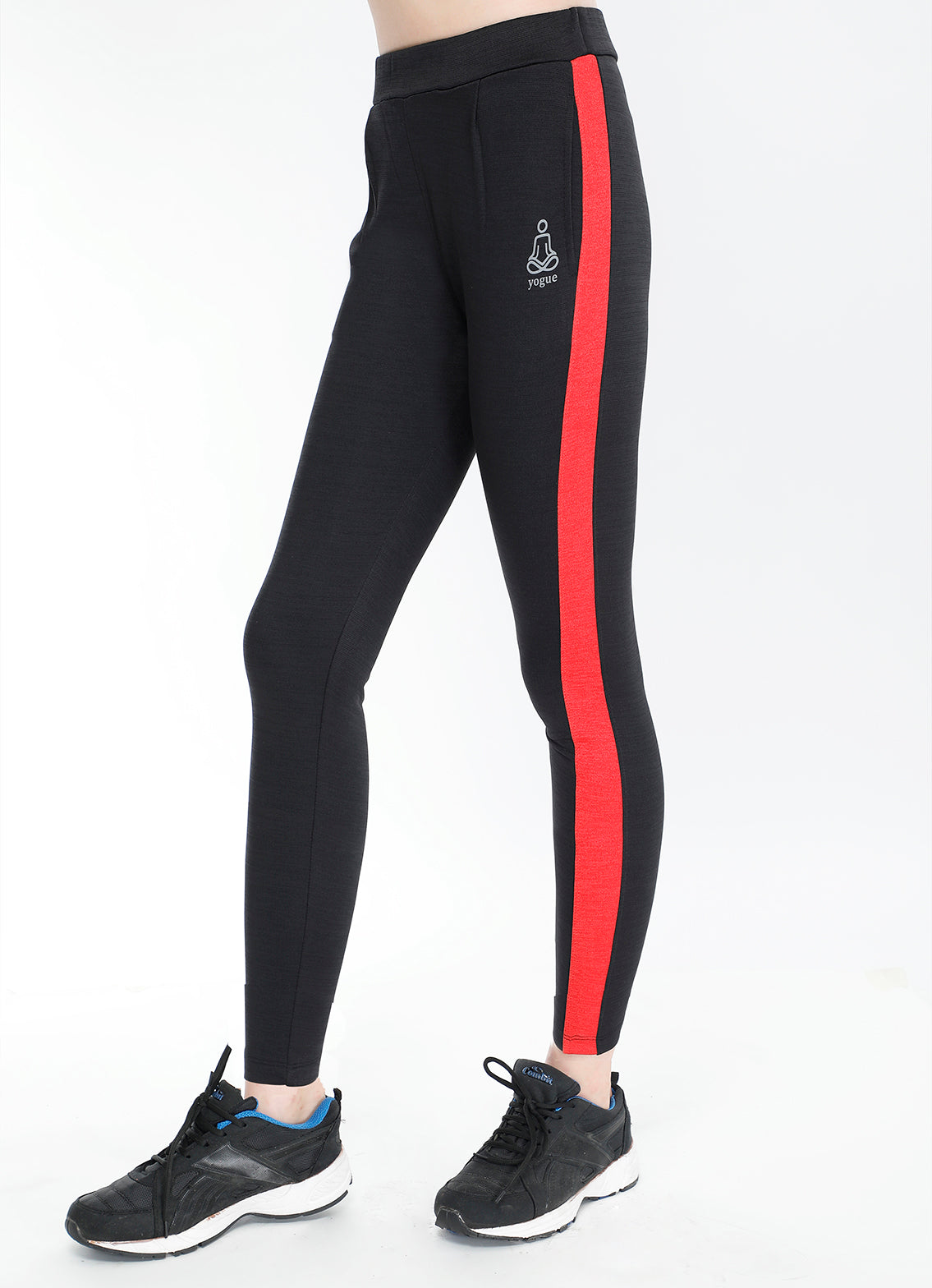 Black Red Slim Fit Joggers - Yogue Activewear